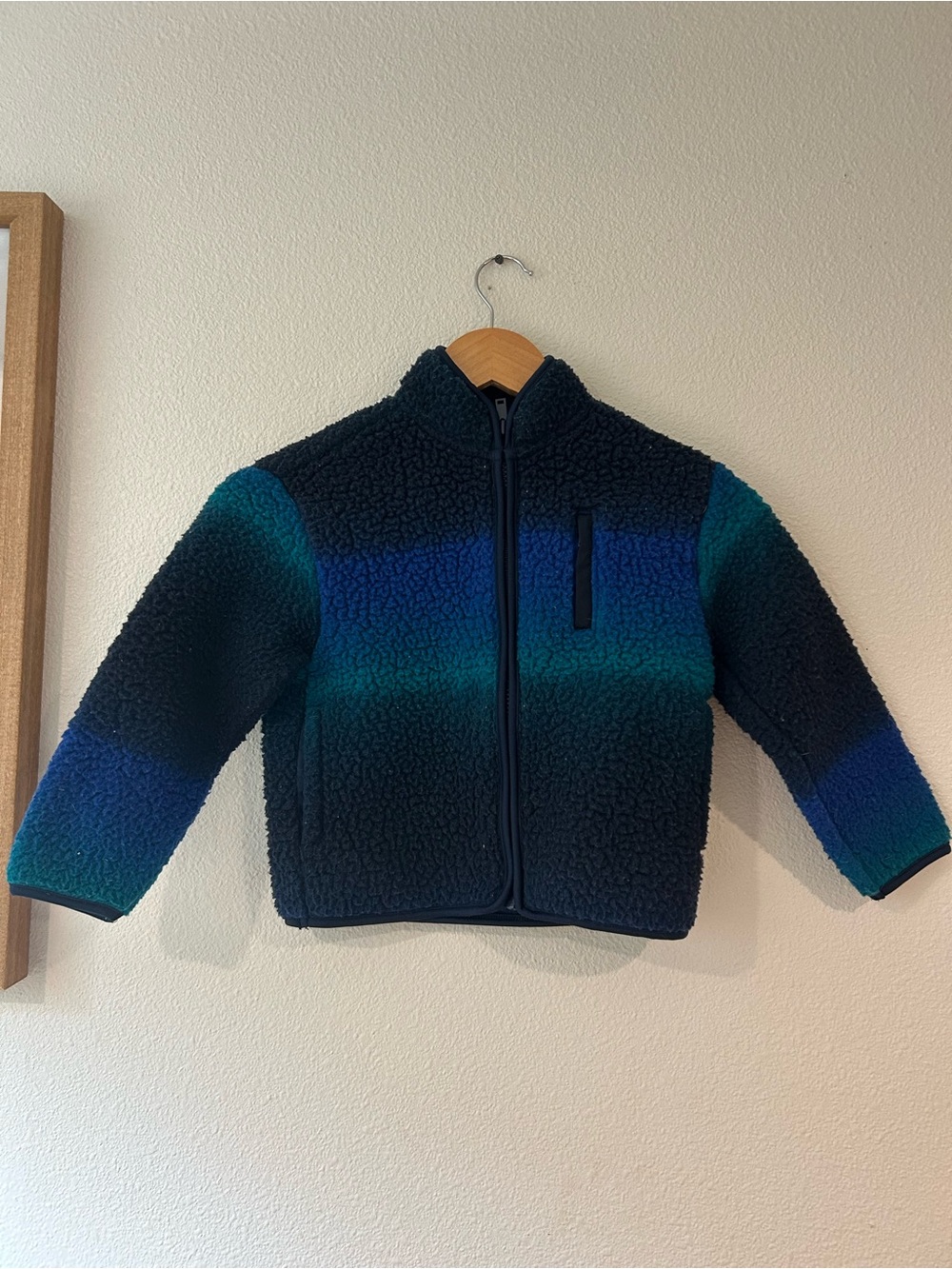 Old Navy Navy, Teal & Blue Sherpa Zip Jacket